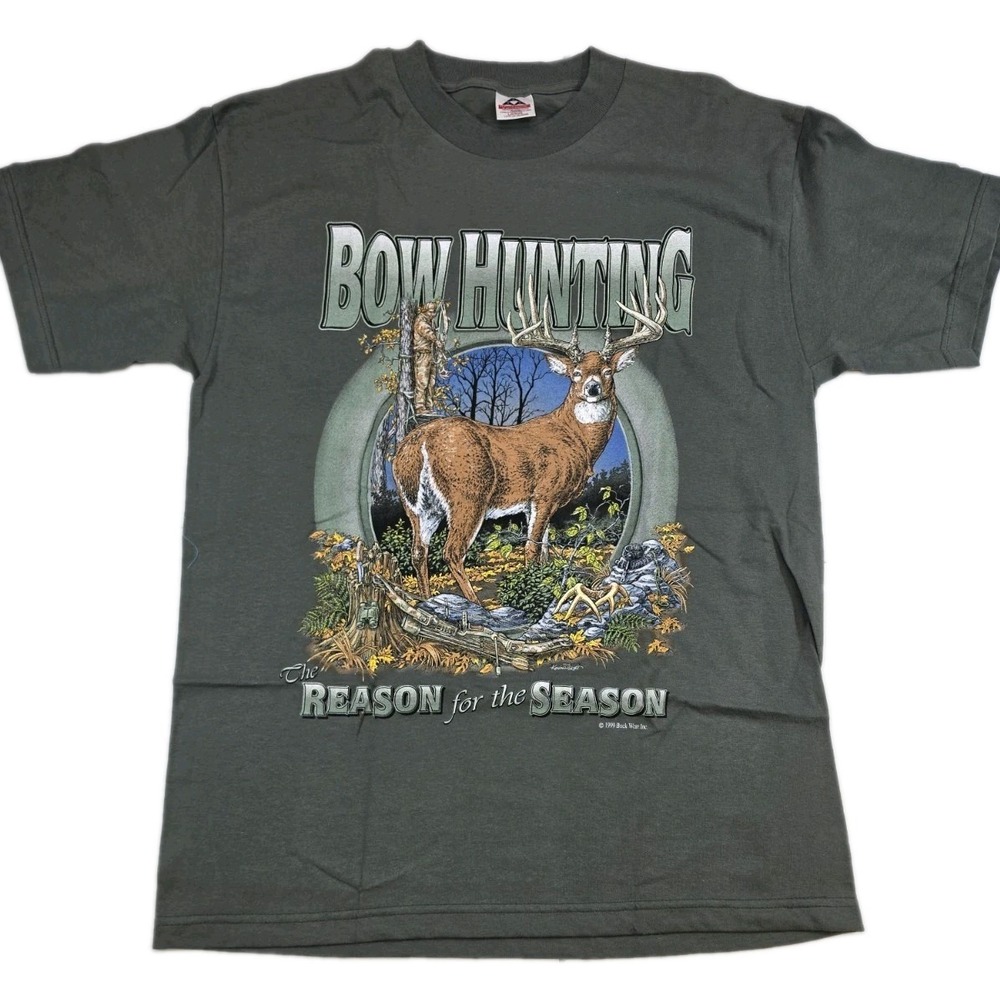 Vintage Bow-Hunting Buck-Wear Deer T-Shirt Kevin Pickett  Men's Large